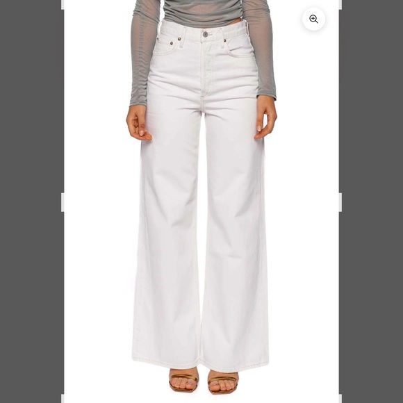 AGOLDE White Dame Milkshake Wide Leg High Rise Jeans Cotton Size 27 - Picture 1 of 10